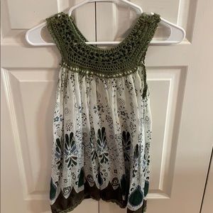 Olive & cream sequined top